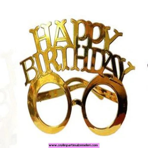 Happy Bırthday Gold Gözlük